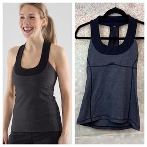 Lululemon Scoop Neck Tank in Heathered Purple, Built-In Sports Bra